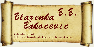 Blaženka Bakočević vizit kartica